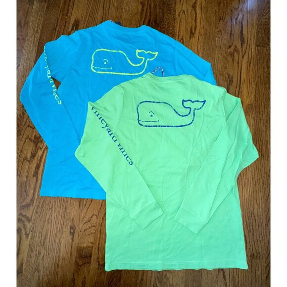 BNWT Bundle of 2 Vineyard Vines Boys Size Large Long Sleeve Pocket Tees - Picture 1 of 10